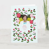 Carte Nonna, Anniversaire, Rose (Devant)