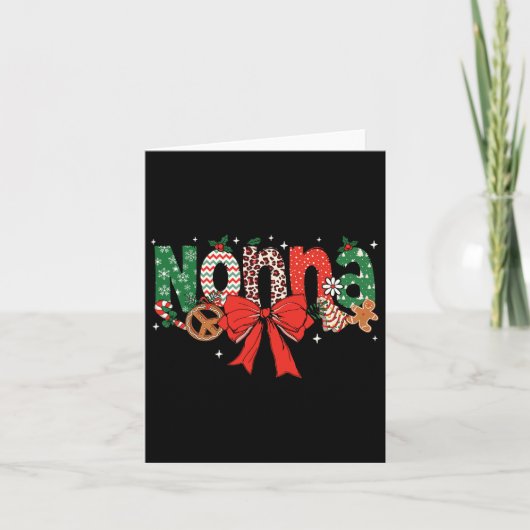 Carte Nonna Coquette Bow Noël Joyeux Noël Joyeux Noël Ma (Devant)