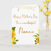 Carte Nonna's Day Sunflower Watercolor (Fleur jaune)