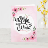 Carte Nonnie Birthday - Meilleure Nonna dans le monde (Fleur jaune)