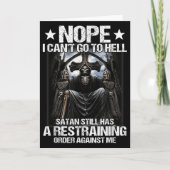 Carte Nope I Can't Go To Hell Satan Still Has Restrainin (Devant)