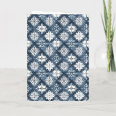 Carte Nordic Blue White Deer Christmas (Dos)