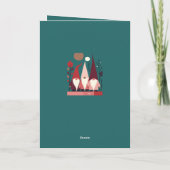 Carte Nordic Christmas Gnomes Mid-Century Modern Cut Out (Dos)
