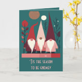 Carte Nordic Christmas Gnomes Mid-Century Modern Cut Out (Fleur jaune)