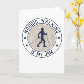 Carte Nordic Walking Walker Femme Avec Bâtons Cadeau (Fleur jaune)