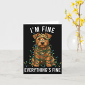 Carte Norfolk Terrier Christmas I'm Fine Everything Is F (Fleur jaune)