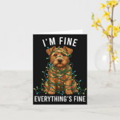 Carte Norfolk Terrier Christmas I'm Fine Everything Is F (Fleur jaune)