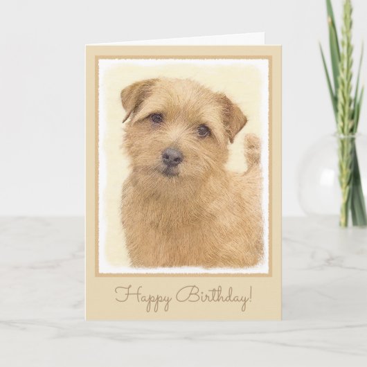 Carte Norfolk Terrier Painting - Art original du chien (Devant)