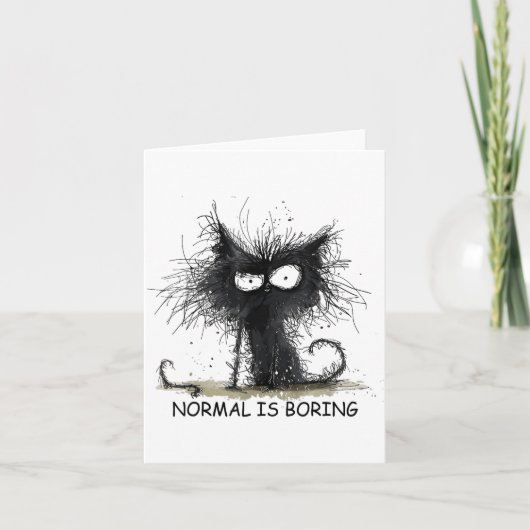Carte Normal Is Boring Funny Cat Graphic Tee Men Women  (Devant)