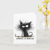 Carte Normal Is Boring Funny Cat Graphic Tee Men Women  (Fleur jaune)