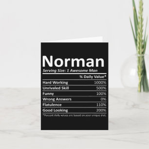 Carte Norman Nutrition Funny Anniversaire Nom personnali