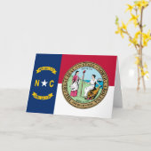 Carte North Carolinian Flag & Seal, North Carolina (Fleur jaune)