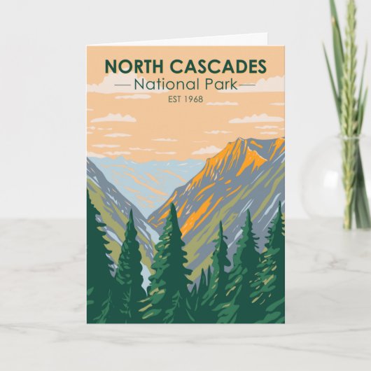 Carte North Cascades National Park Washington Vintage (Devant)