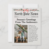 Carte North Pole Newspaper Christmas Photo Card (Devant)