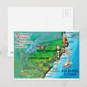 Carte North South Carolina USA (Devant / Derrière)