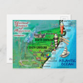 Carte North South Carolina USA (Devant / Derrière)