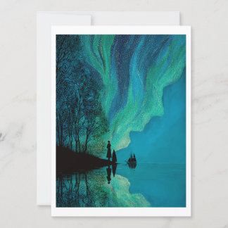 Carte Northern Lights, en boucle au bord de la mer