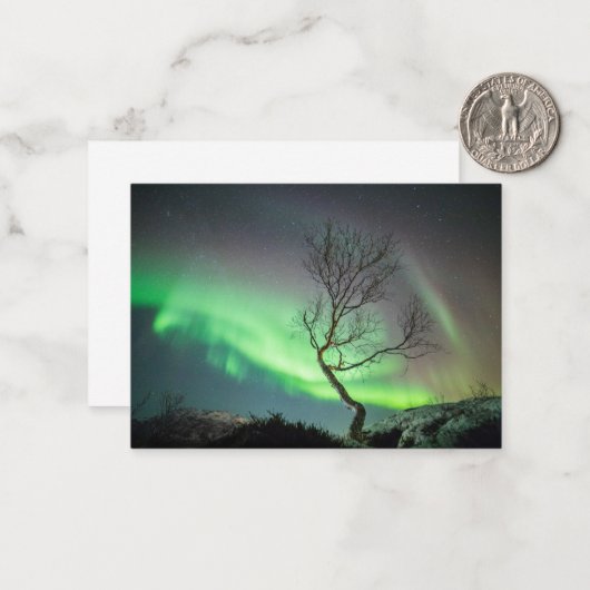 Carte Northern Lights Tree (Devant/Arrière en situation)