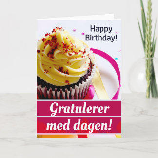 Carte Norvégien "Gratulerer med dagen !" Joyeux annivers