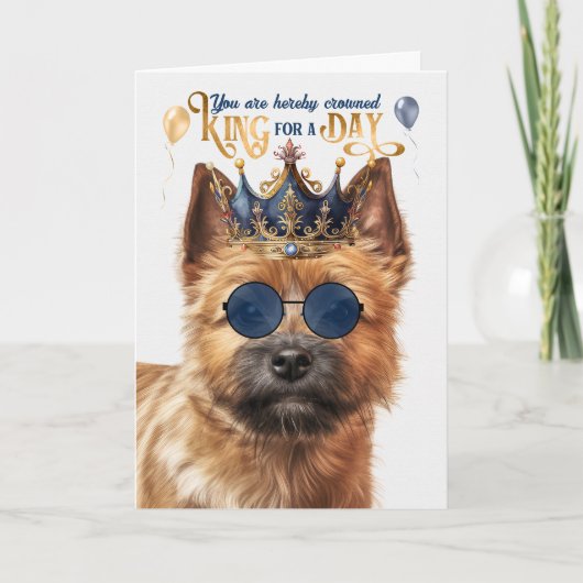 Carte Norwich Terrier Dog King pour jour drôle Anniversa (Devant)