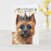 Carte Norwich Terrier Dog King pour jour drôle Anniversa (Fleur jaune)
