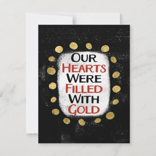 Carte Nos Coeurs Étaient Gold Greeting Card (Devant)