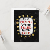 Carte Nos Coeurs Étaient Gold Greeting Card (Devant/Arrière en situation)