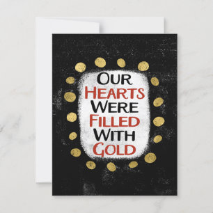 Carte Nos Coeurs Étaient Gold Greeting Card