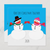 Carte Nos premiers masques de neige de Noël 2020 (Devant / Derrière)