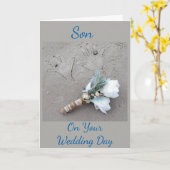 CARTE NOS **SOUHAITS POUR VOTRE MARIAGE** FILS (Fleur jaune)