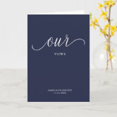 Carte Nos Vows Card Mini Script Bleu (Fleur jaune)