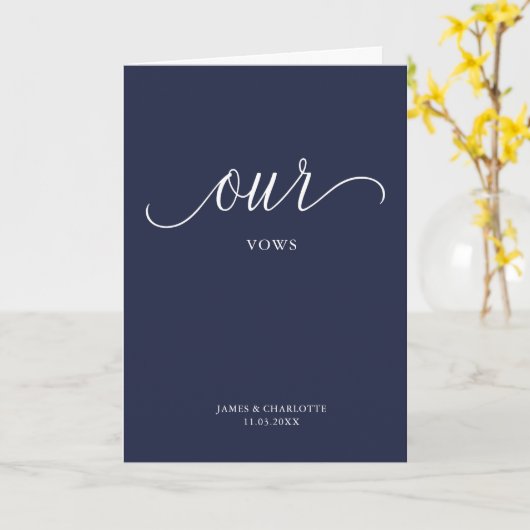 Carte Nos Vows Card Mini Script Bleu (Fleur jaune)