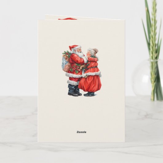 Carte Nostalgic Mr and Mrs Claus Festive Christmas Coupl (Dos)