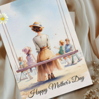 Carte Nostalgic Watercolor  Mother's Day