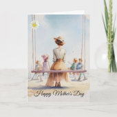 Carte Nostalgic Watercolor  Mother's Day (Devant)