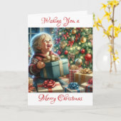 Carte Nostalgie du matin de Noël à l'ancienne (Fleur jaune)