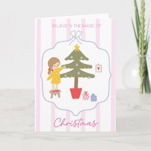 Carte Nostalgique Arbre de décoration de Noël Vintage