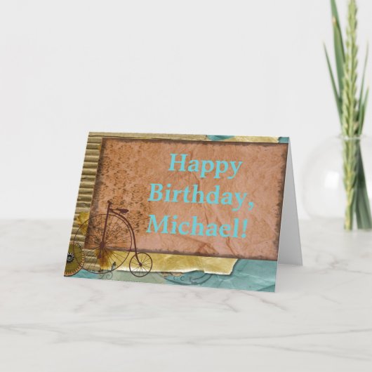 Carte Nostalgique personnalisé faisant un cycle la photo (Devant)