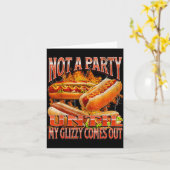 Carte Not A Party Until Glizzy Funny Wiener Hot Dog Meme (Fleur jaune)