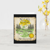 Carte Not All Who Wander Are Lost Funny Maps Rpg Parody  (Fleur jaune)