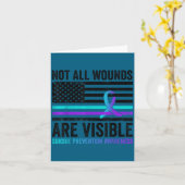 Carte Not All Wounds Are Visible American Flag Suicide P (Fleur jaune)