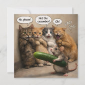 Carte Not the cucumber, funny cat and mouse flat greetin (Devant)
