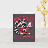 Carte Not Today Cud Funny Raccoon Valentines Day Cute Ki (Fleur jaune)