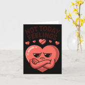 Carte Not Today Feelings Cute Moody Heart Anti Valentine (Fleur jaune)