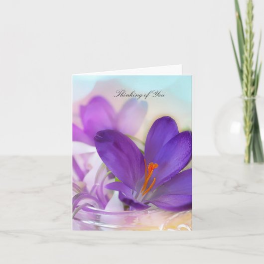 Carte Nota blanc crocus violet (Devant)
