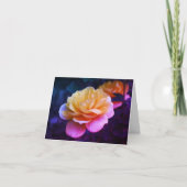 Carte Nota blanche Fleur de rose jaune (Devant)
