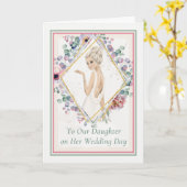 Carte Note à la fille le jour du mariage (Fleur jaune)