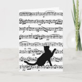 Carte note, black cat sur la musique (Devant)