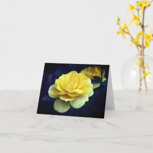 Carte Note blanche de fleurs de rose jaune