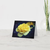 Carte Note blanche de fleurs de rose jaune (Devant)